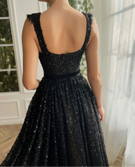 V-Neck Sequin Open Back Party Dress