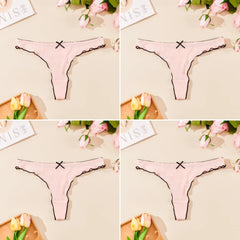 Collage of pink lace thong with floral and magazine background