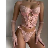 Romantic Lace Floral Lingerie Set.