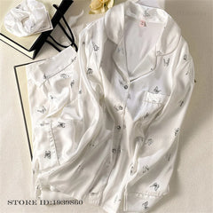 Striped Satin Long Sleeve Pajamas