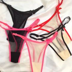 Low Rise Bow Detail Adjustable G-String Thong