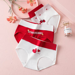 Women Print High Waist Briefs 4pcs