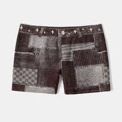 Women's Geometric Athletic Elastic Waist Shorts