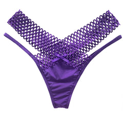 Leopard Lace Mesh Low-Rise G-String Thong