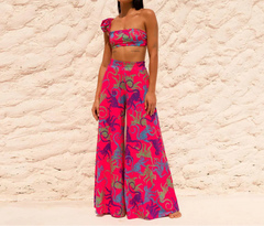 3-Piece Bikini Set with Cover-Up Pants – Bandage Knot Swimwear for Women