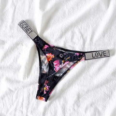 Rhinestone Low-Rise Fitness Thong