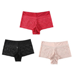 High Waist Floral Lace Shortie Briefs 3-Pack