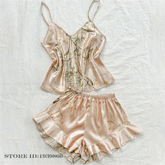 Plus Size Satin Floral Sleepwear