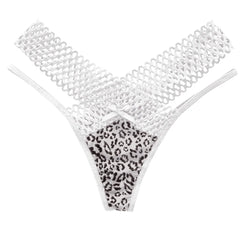Leopard Lace Mesh Low-Rise G-String Thong