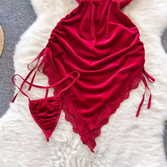 Seductive V-Neck Nightwear Set - Erotic Lingerie for Women