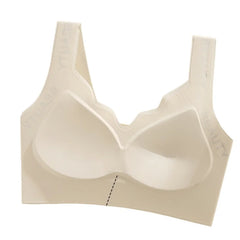 Beige bra on a white background
