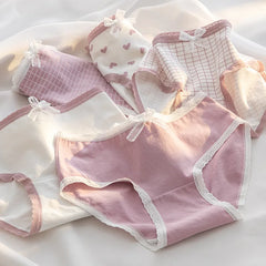 5 PCS Women's Cotton Panties Girls Briefs Comfortable Underwear Elasticity Triangle Pants Breathable Underpants Intimates