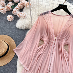 Sheer Elegant Long Robe Dress