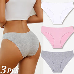 Women’s Cotton Low-Rise Breathable Briefs 3-piece Set