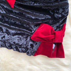 Velvet Strapless Bow Sheath Dress – New Trend