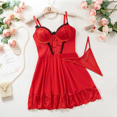 Romantic Lace Babydoll Nightwear Set