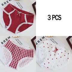 Cute Cotton Mid-Rise Panty Set 3 Pack