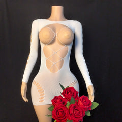 Women Hollow Cut-Out Long Sleeve Bodycon Dress