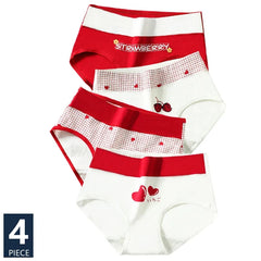 Women Print High Waist Briefs 4pcs