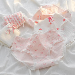 5 PCS Women's Cotton Panties Girls Briefs Comfortable Underwear Elasticity Triangle Pants Breathable Underpants Intimates