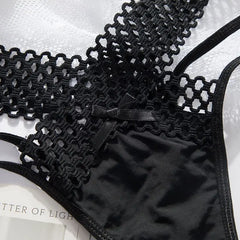 Leopard Lace Mesh Low-Rise G-String Thong