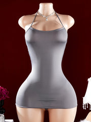 Ultra Sexy Short Crotchless Erotic Dress Backless Transparent Female Babydolls Porn Night Sex Doll Underwear 2-piece Set