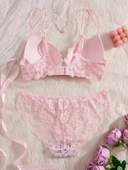 Floral Lace 6-Piece Push-Up Lingerie Set