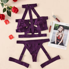 Red Bandage Halter Garter Lingerie