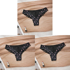 Women's Scalloped Lace 3-Pack Thong Underwear