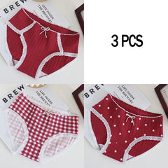Cute Cotton Mid-Rise Panty Set 3 Pack