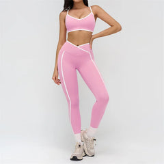 Contrasting Color Women’s Gym Set