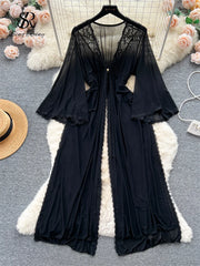 Sheer Elegant Long Robe Dress