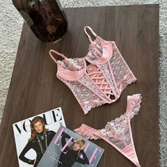 Romantic Lace Floral Lingerie Set