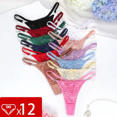 Lace Jacquard G-String Thong 12-Pack
