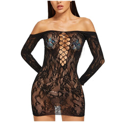 Women Lace Babydoll Lingerie Garter Set