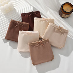 Women Pastel Bow Briefs 6pcs