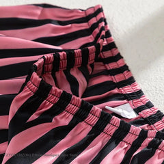 Striped Satin Long Sleeve Pajamas