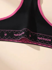 6-Piece Low Rise Letter Print G-Strings