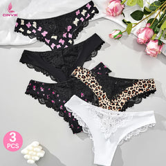 Women's Scalloped Lace 3-Pack Thong Underwear