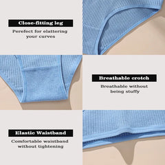 Women Ribbed Cotton Bikini Briefs 7-Piece