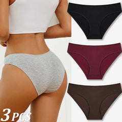 Women’s Cotton Low-Rise Breathable Briefs 3-piece Set