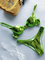 Women's Metallic Underwire 2-Piece Bikini Set