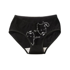 Cute Cat Print Cotton Briefs 5pcs