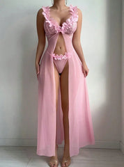 3D Petal Bralette Maxi Lingerie Set
