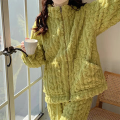 Plush Flannel Winter Pajama Set