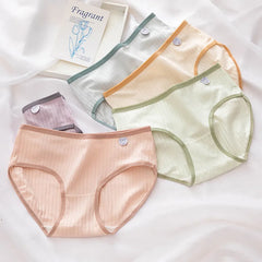 Sweet Bow Solid Cotton Briefs 5pcs
