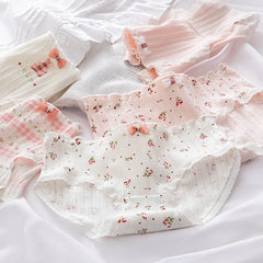 Floral Print Cotton Mid-Rise Briefs 5 Pack