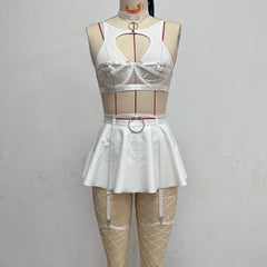 Hollow Out Leather Apron Lingerie