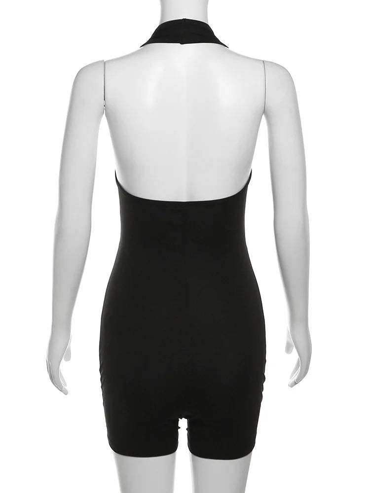 Black bodysuit on a mannequin with 'WeirdPuss' branding.