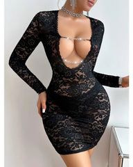 Mesh See-Through Nightgown for Women